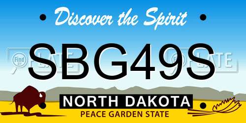 SBG49S North Dakota License Plate