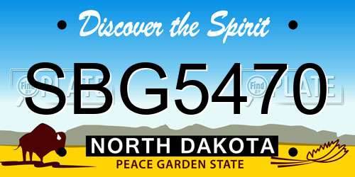 SBG5470 North Dakota License Plate