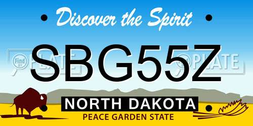 SBG55Z North Dakota License Plate