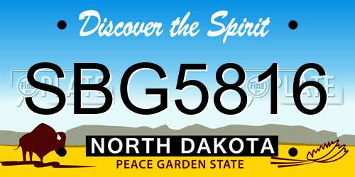 SBG5816 North Dakota License Plate