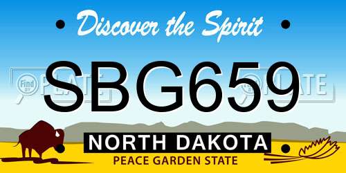 SBG659 North Dakota License Plate