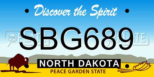 SBG689 North Dakota License Plate