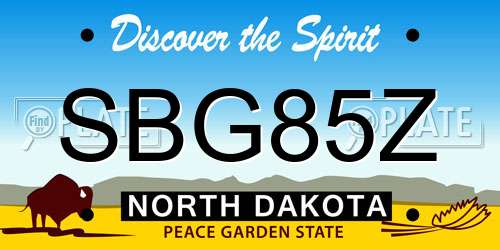 SBG85Z North Dakota License Plate