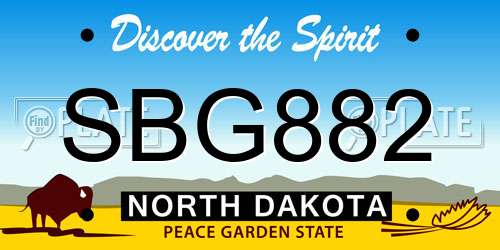 SBG882 North Dakota License Plate