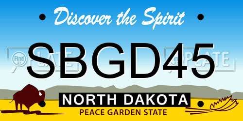 SBGD45 North Dakota License Plate