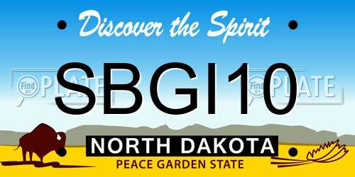 SBGI10 North Dakota License Plate