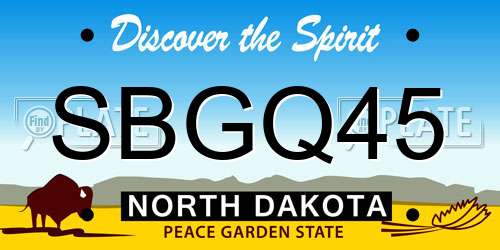 SBGQ45 North Dakota License Plate