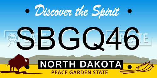 SBGQ46 North Dakota License Plate