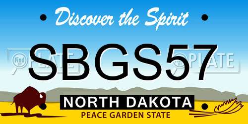 SBGS57 North Dakota License Plate