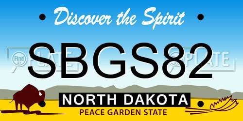 SBGS82 North Dakota License Plate