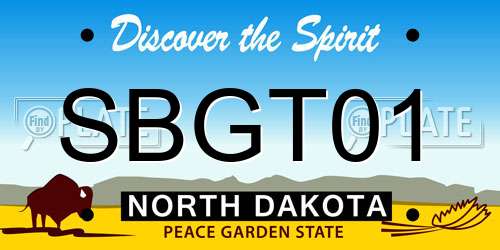 SBGT01 North Dakota License Plate