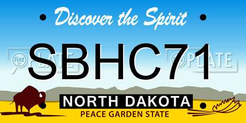 SBHC71 North Dakota License Plate