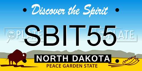 SBIT55 North Dakota License Plate