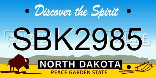 SBK2985 North Dakota License Plate