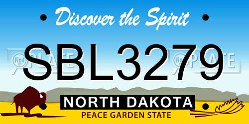 SBL3279 North Dakota License Plate