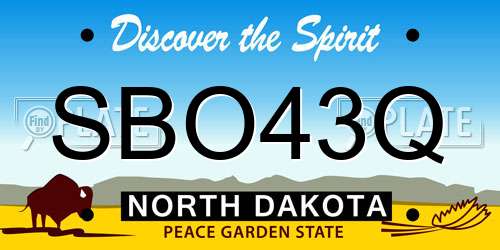 SBO43Q North Dakota License Plate