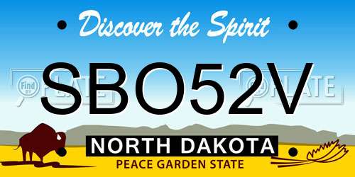 SBO52V North Dakota License Plate