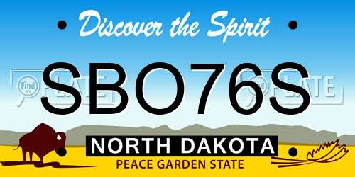 SBO76S North Dakota License Plate