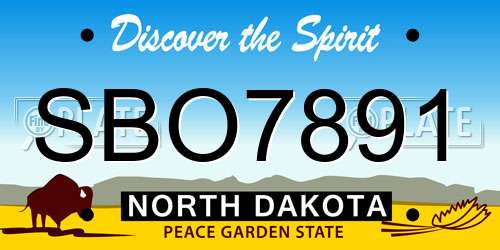 SBO7891 North Dakota License Plate