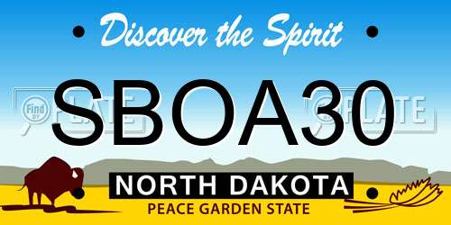 SBOA30 North Dakota License Plate