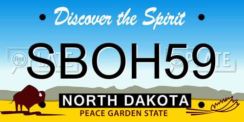 SBOH59 North Dakota License Plate