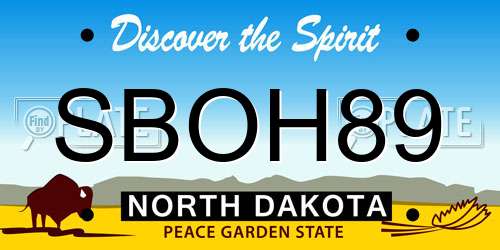 SBOH89 North Dakota License Plate