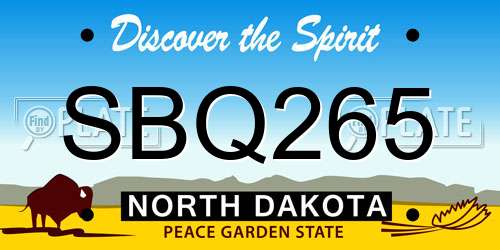 SBQ265 North Dakota License Plate