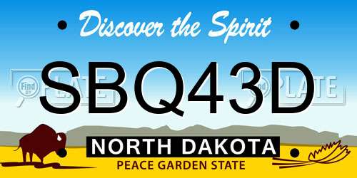 SBQ43D North Dakota License Plate
