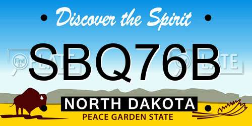 SBQ76B North Dakota License Plate