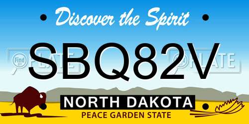SBQ82V North Dakota License Plate