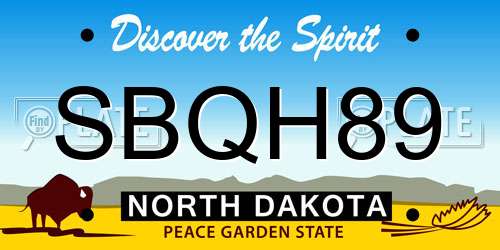 SBQH89 North Dakota License Plate