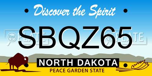 SBQZ65 North Dakota License Plate