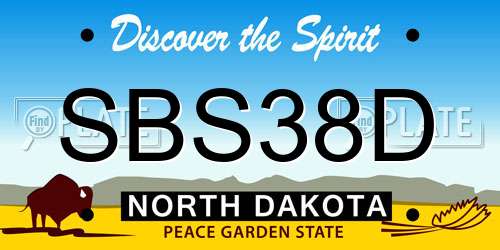 SBS38D North Dakota License Plate