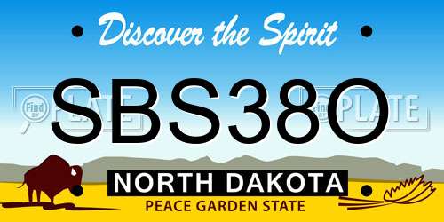 SBS38O North Dakota License Plate