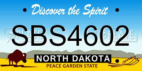 SBS4602 North Dakota License Plate