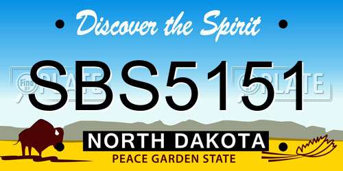 SBS5151 North Dakota License Plate