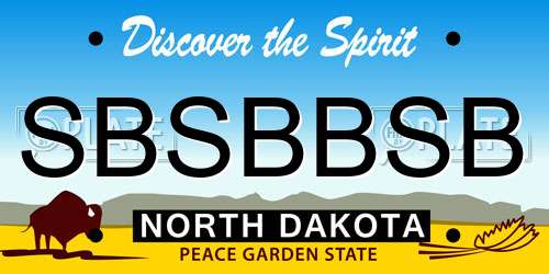 SBSBBSB North Dakota License Plate