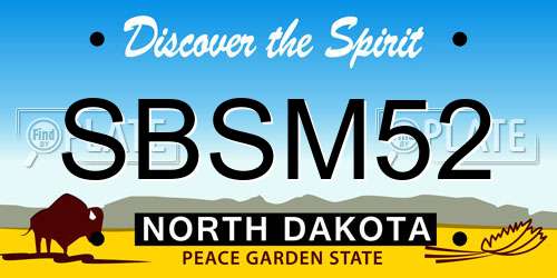 SBSM52 North Dakota License Plate