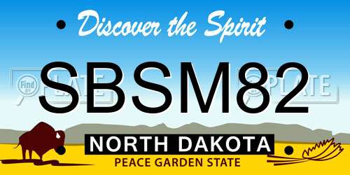 SBSM82 North Dakota License Plate