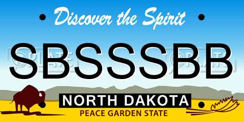 SBSSSBB North Dakota License Plate