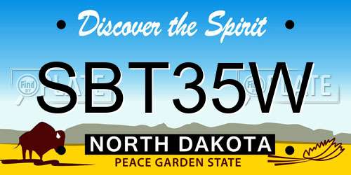 SBT35W North Dakota License Plate