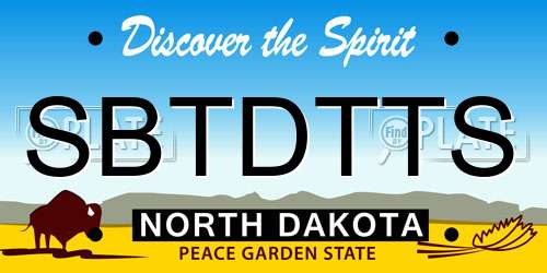 SBTDTTS North Dakota License Plate