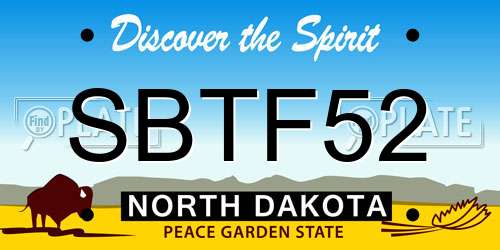 SBTF52 North Dakota License Plate