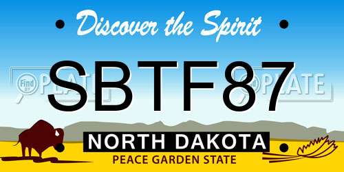 SBTF87 North Dakota License Plate