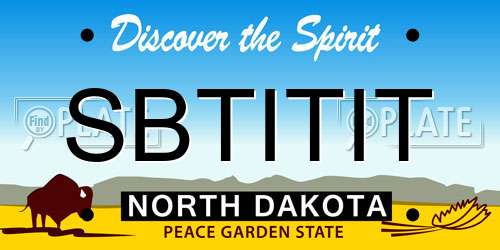 SBTITIT North Dakota License Plate