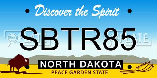 SBTR85 North Dakota License Plate