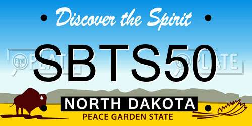 SBTS50 North Dakota License Plate