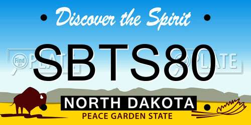 SBTS80 North Dakota License Plate