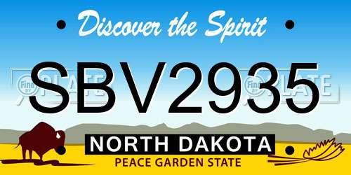 SBV2935 North Dakota License Plate