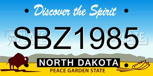 SBZ1985 North Dakota License Plate